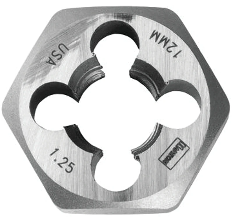 Hanson High Carbon Steel Metric Hexagon Die 12mm X 1.50