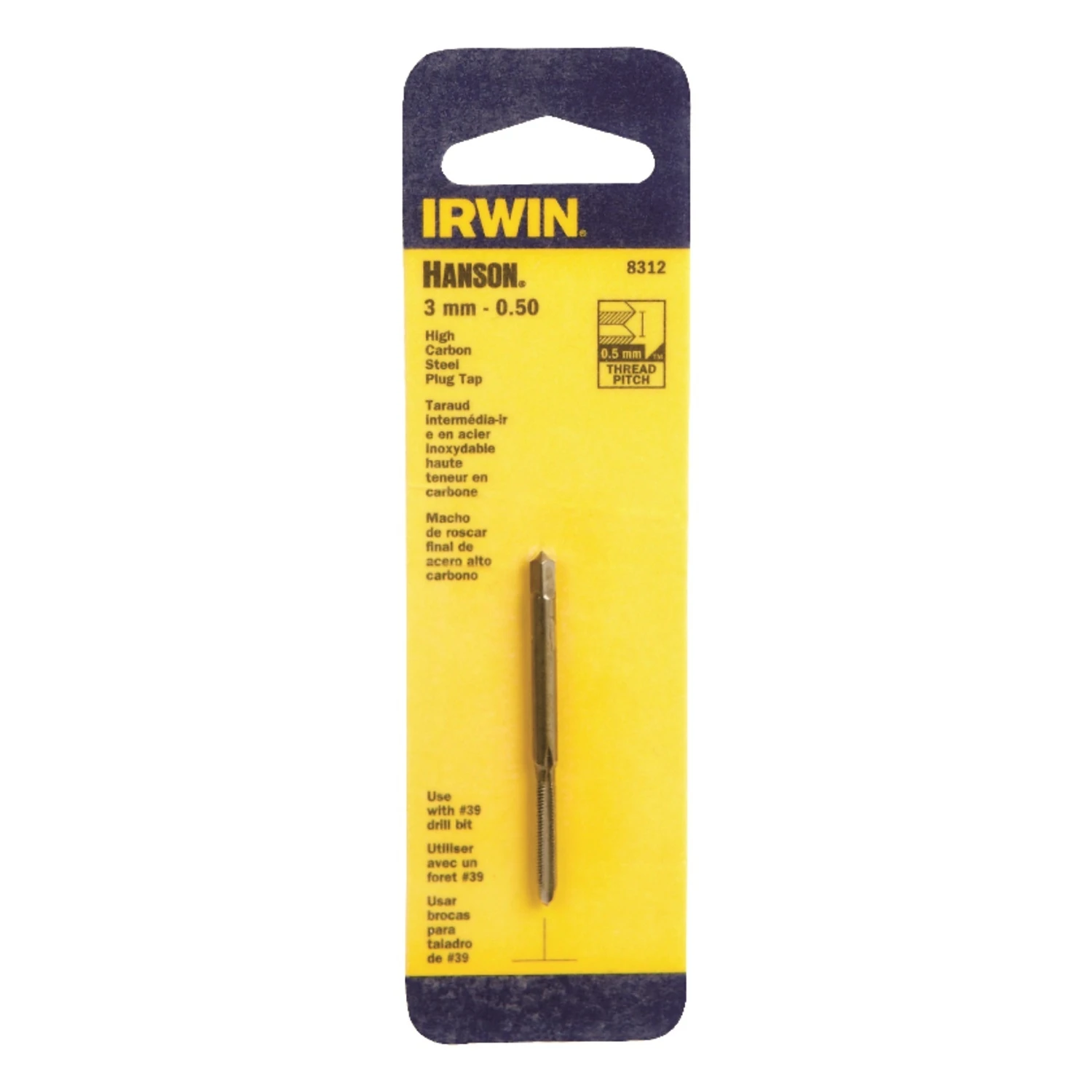 Hanson High Carbon Steel Metric Plug Tap 3mm X 0.50mm For Auto Repair
