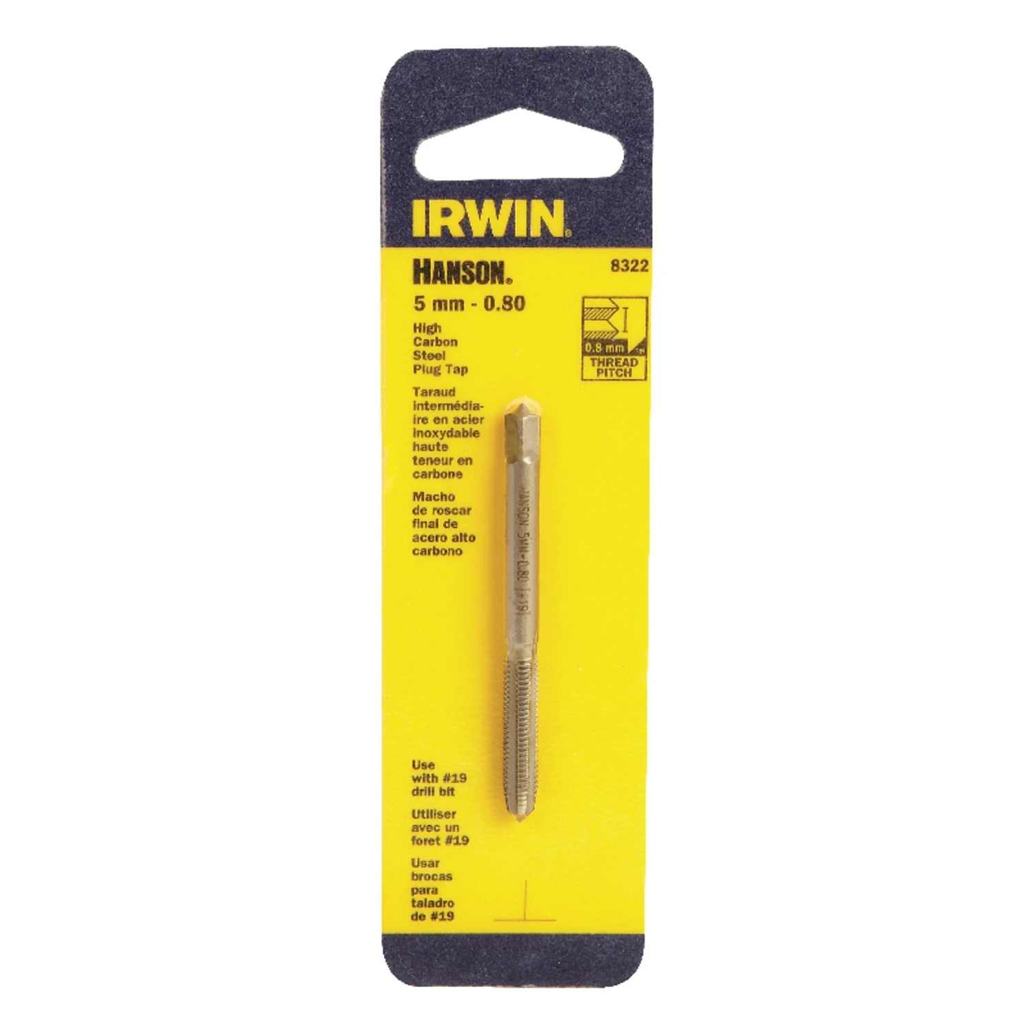 Hanson High Carbon Steel Metric Plug Tap 5mm X 0.80mm 1 Piece