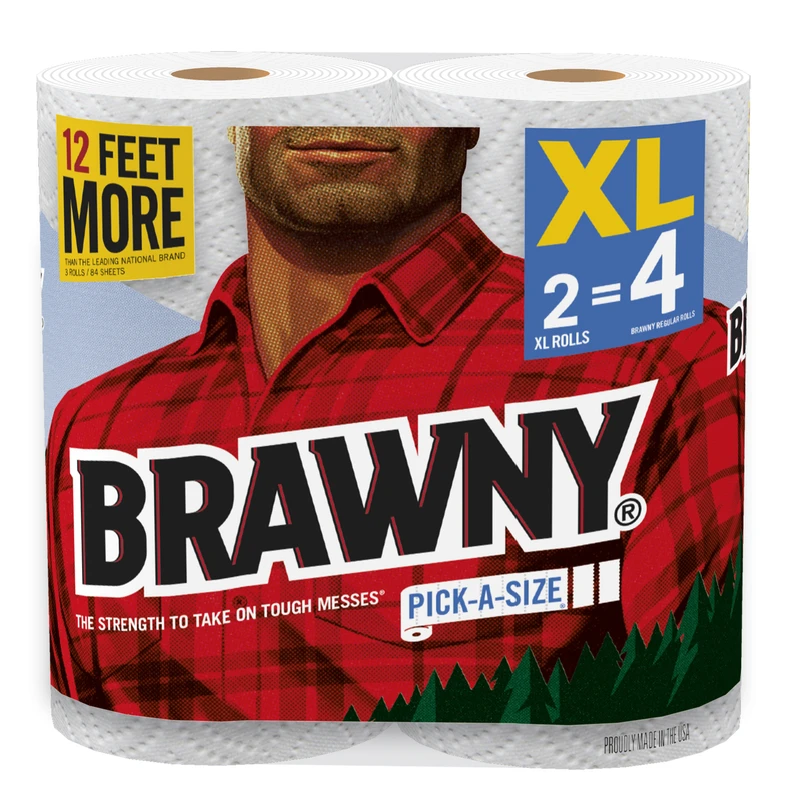 Tear-A-Square 2-Ply Paper Towels, White, 100-Sheet Roll, 2 Roll Pk.