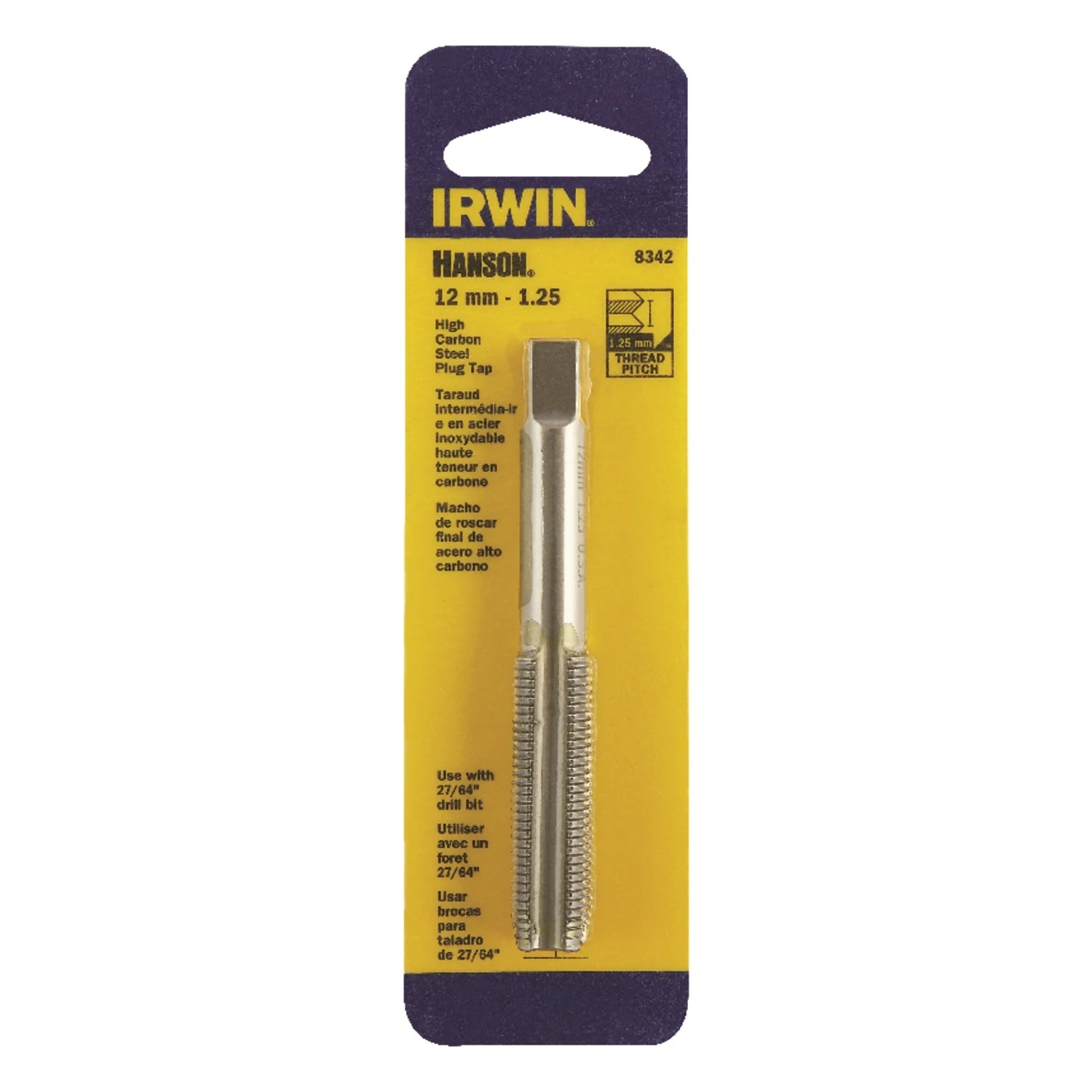 Hanson High Carbon Steel Metric Plug Tap 12mm X 1.25 - 1 Piece