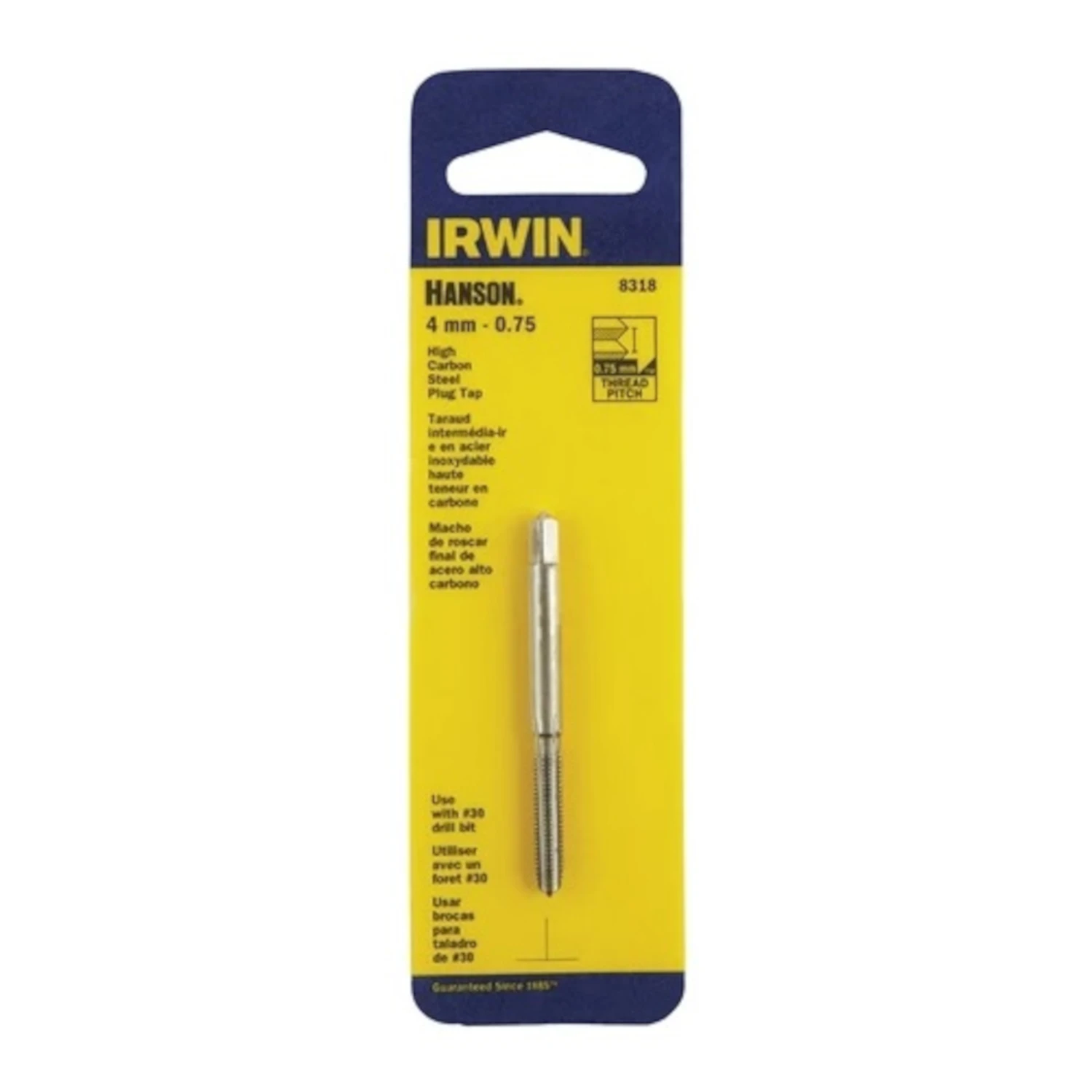 Metric Tap Carbon Steel 4 Millimeter by 0.75 Pitch Thread Size