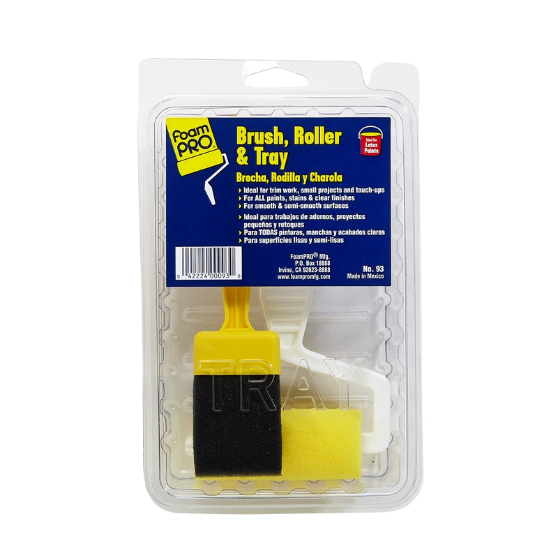 3-piece Roller & Tray Set For Trim Work And Touch-ups