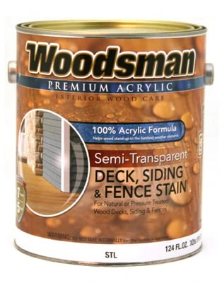 Woodsman Deck, Siding & Fence Stain, Acrylic, Semi-transparent Light Base, 1 Gallon, Pack Of 2