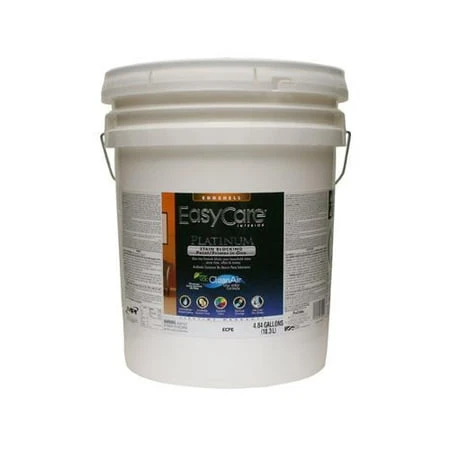 Platinum Interior Paint and Primer with Stain Blocker Pure White Pastel Base Flat Latex 5 Gallons