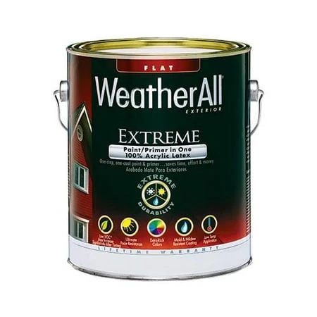 Platinum WeatherAll Exterior House Paint & Primer, Flat White Acrylic, Gallon