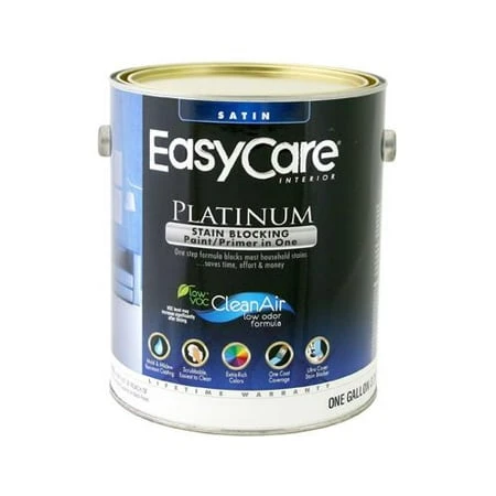 Platinum Interior Paint & Primer + Stain Blocker, Pure White Pastel Base Satin Latex, 1 Gallon