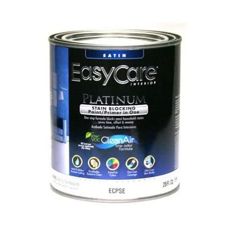 Platinum Interior Paint & Primer + Stain Blocker, Tint Base Satin Latex, Qt.