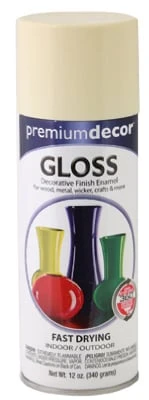 Premium Decor Spray Paint Navajo White Gloss Finish 12 Ounce Can