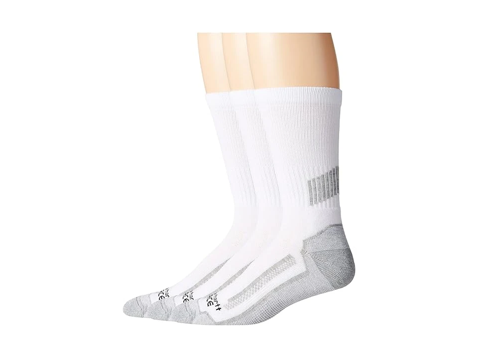 Carhartt Force Performance Men's Size Large White Polyester Crew Socks (3-Pack)