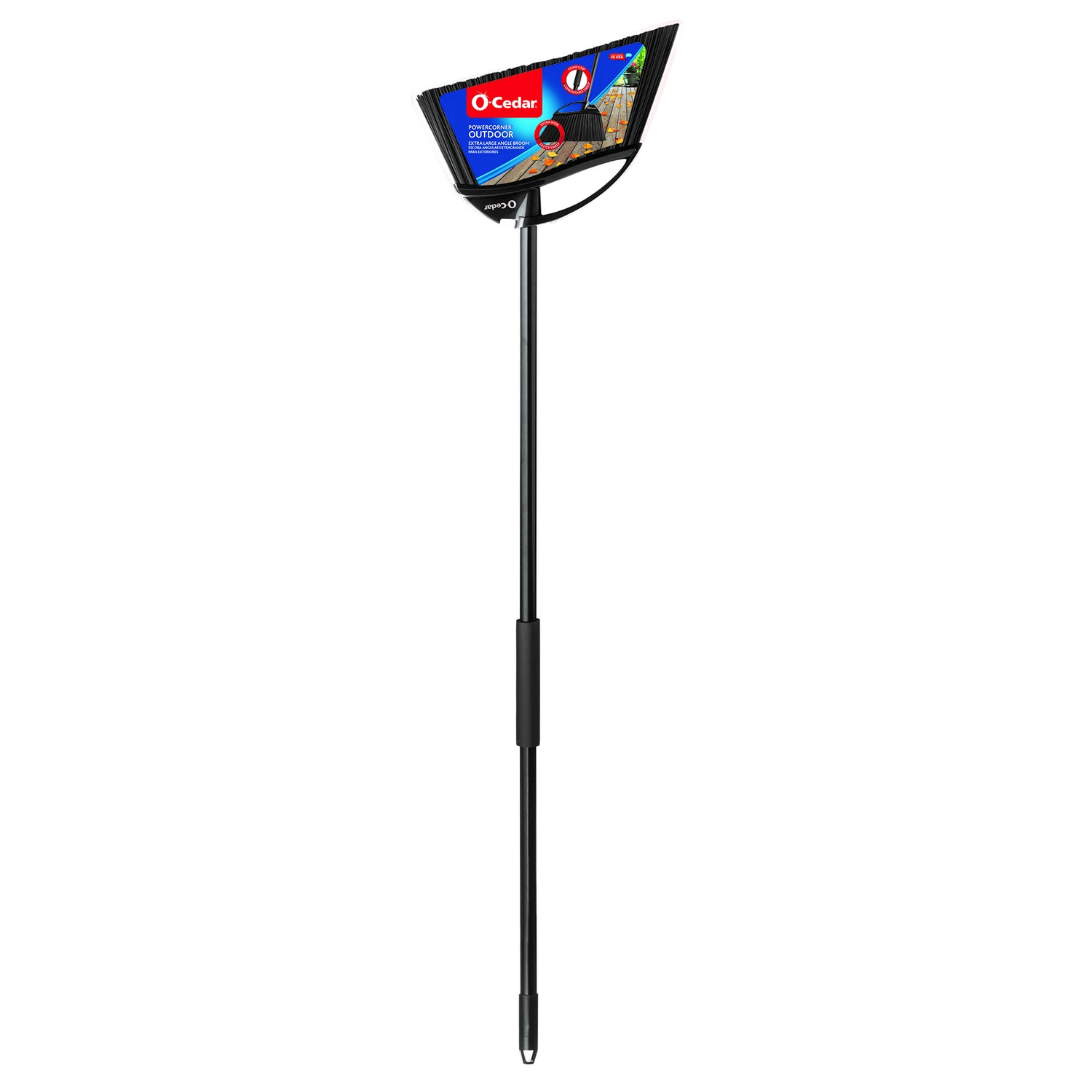 Power Corner 12 In. W Stiff Plastic Broom With Steel Handle