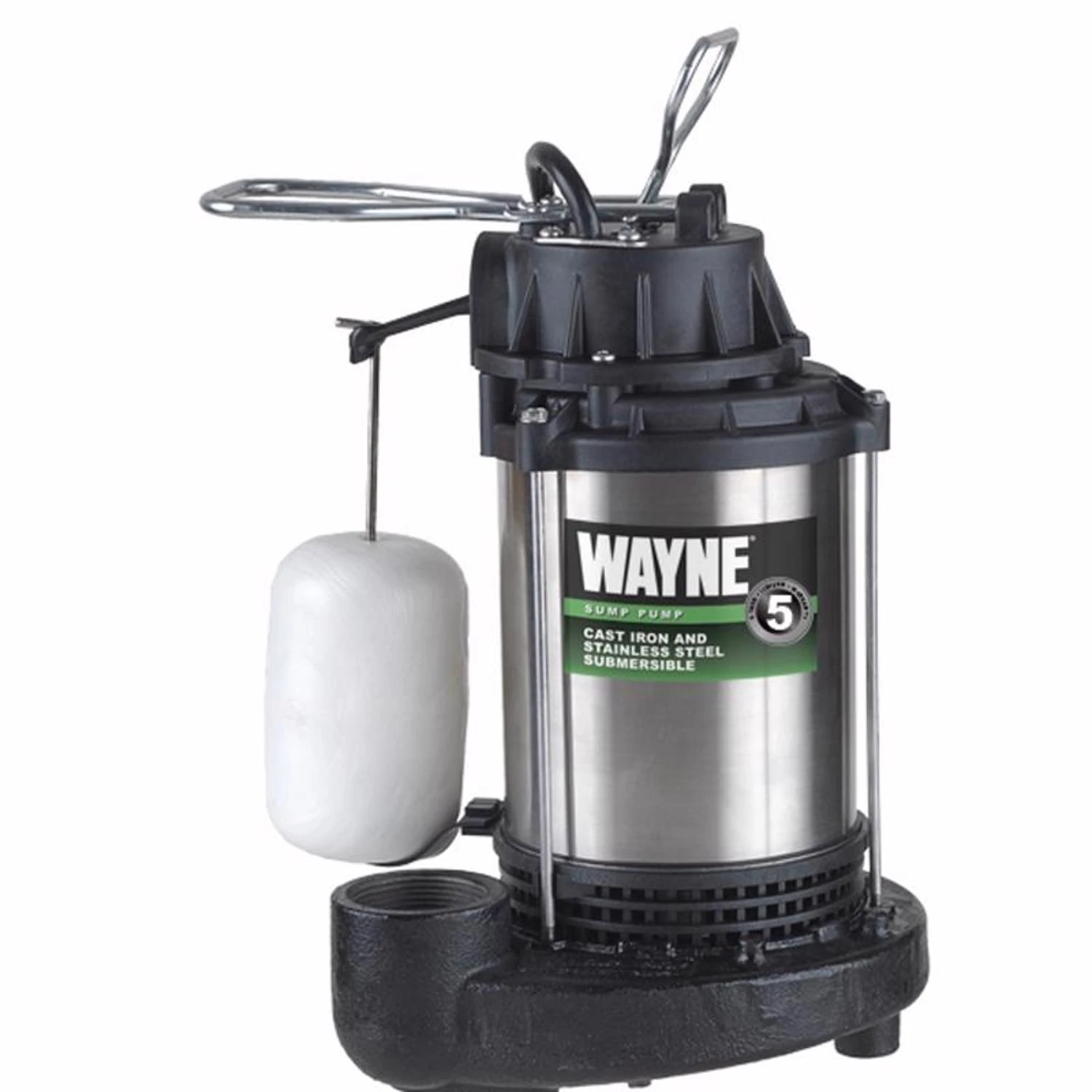 Wayne 1 Hp 6100 Gph Stainless Steel Vertical Float Switch Ac Submersible Sump Pump