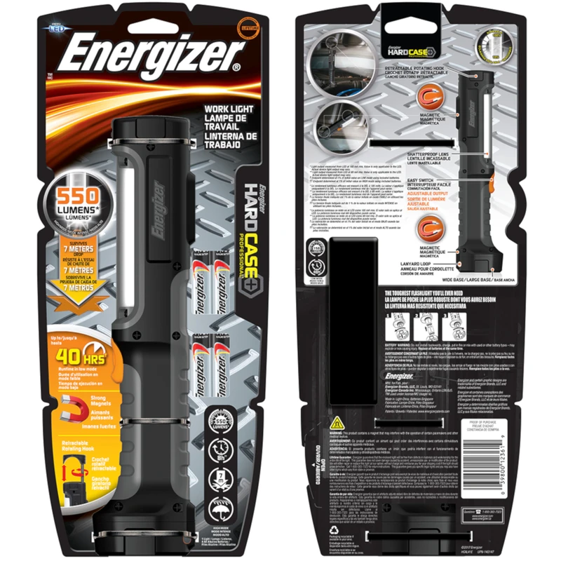 Hardcase 550 Lumens Black Led Work Light Flashlight With Aa Batteries