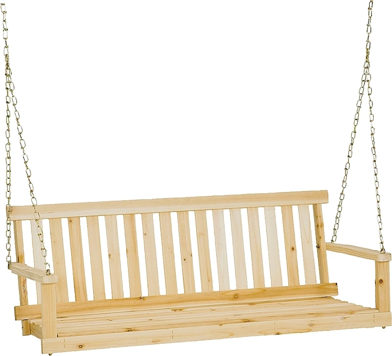 Jennings 4 Ft. Natural Hardwood Porch Swing With Chains - Model H-24n