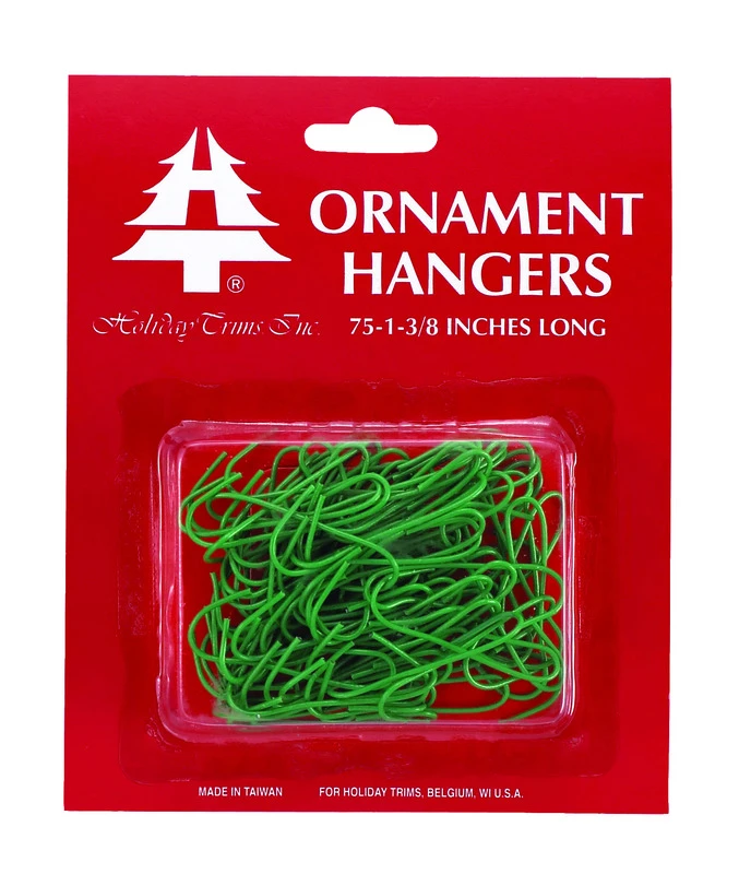 Holiday Trims Ornament Hooks Ornament Hangers Green Plastic 0.5 inch 75 pk