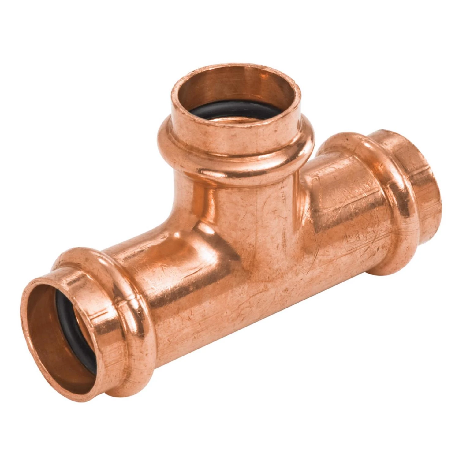 Copper Pipe Tee, 1 x 1 x 1/2 In. Press