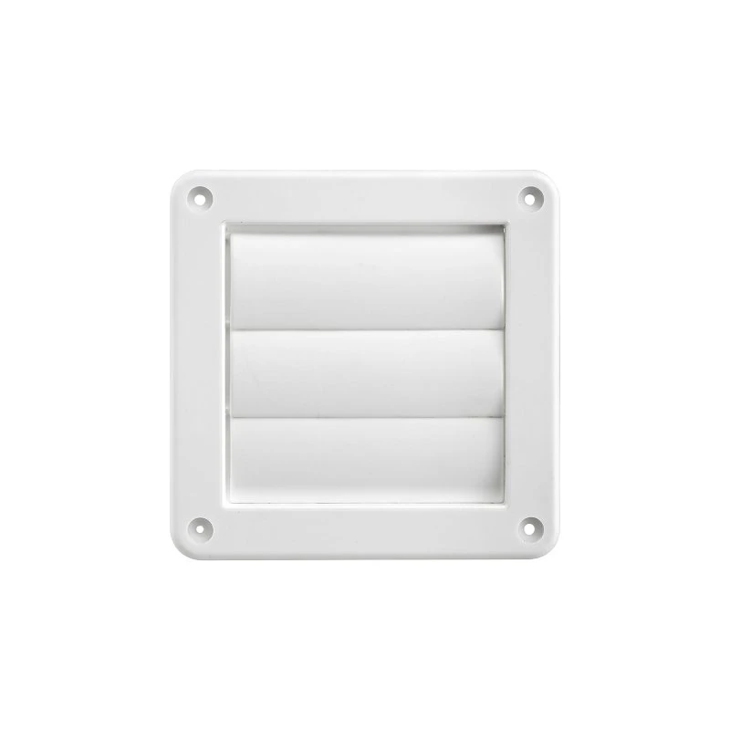 4 In. White Plastic Exhaust Wall Louvered Vent For Dryer And Bath Fan