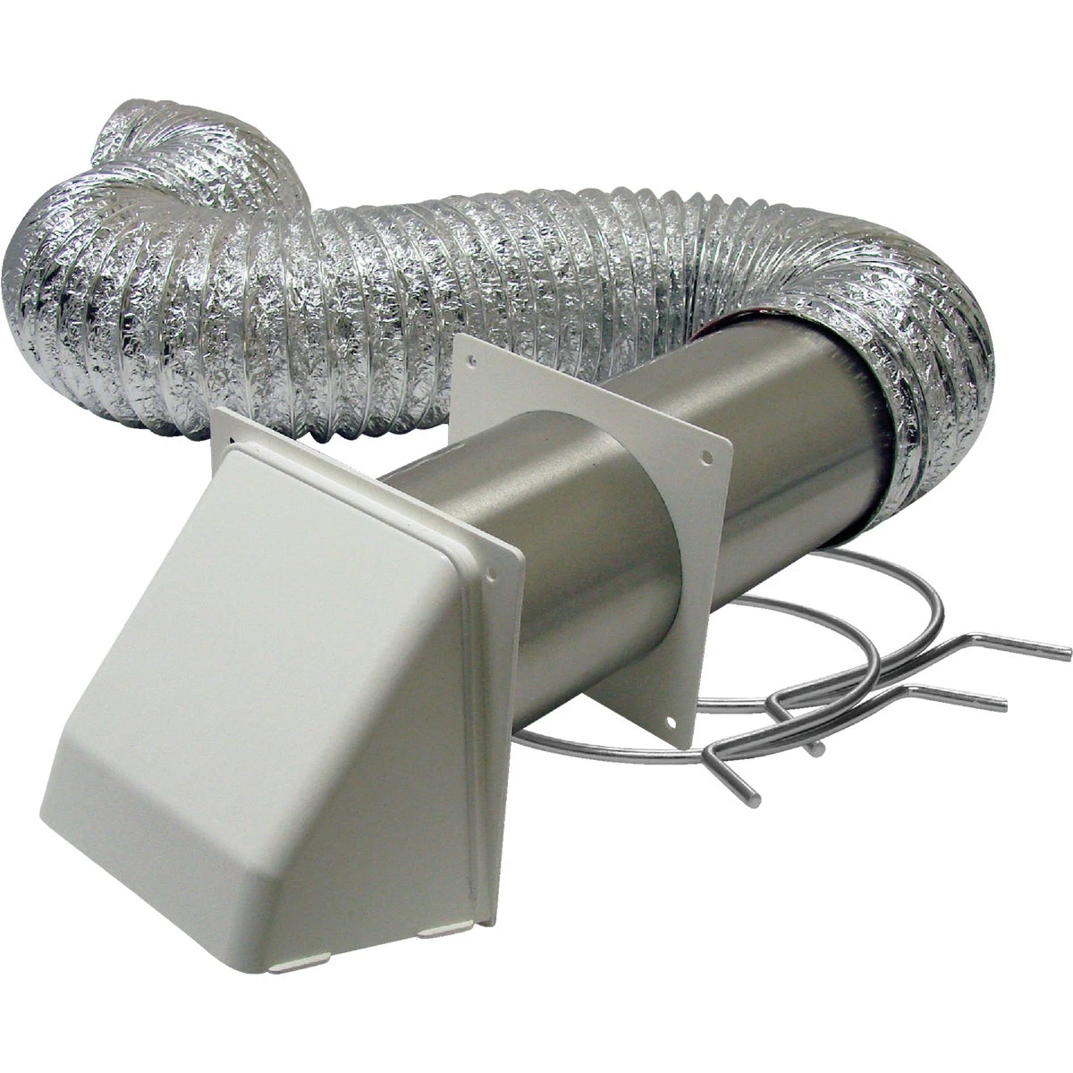 4 In. X 8 Ft. Dryer Exhaust Wall Hood Vent Kit - 6 Piece Set