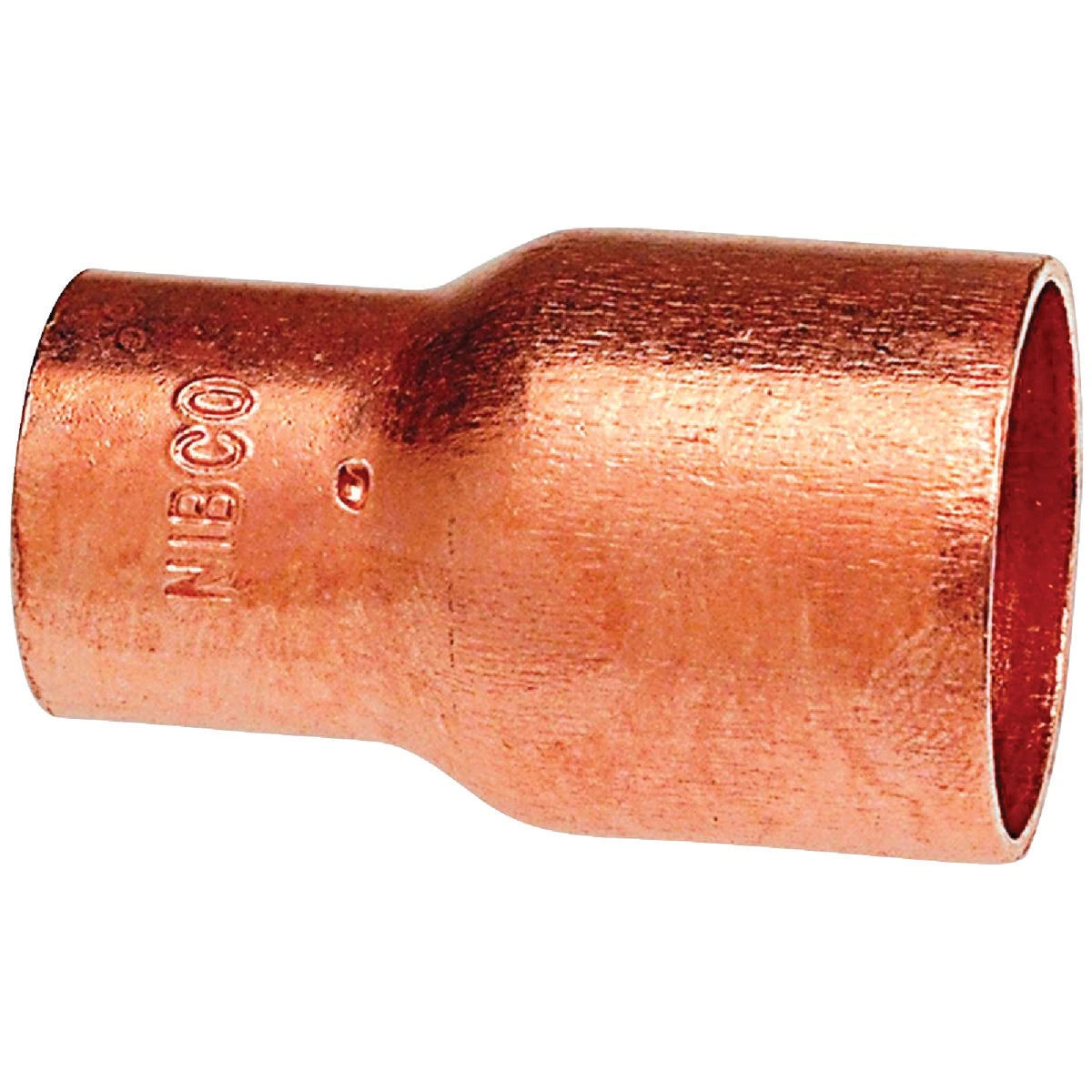 Copper Pipe Reducer Coupling With Stop, 1-1/2 x 1 In. CxC