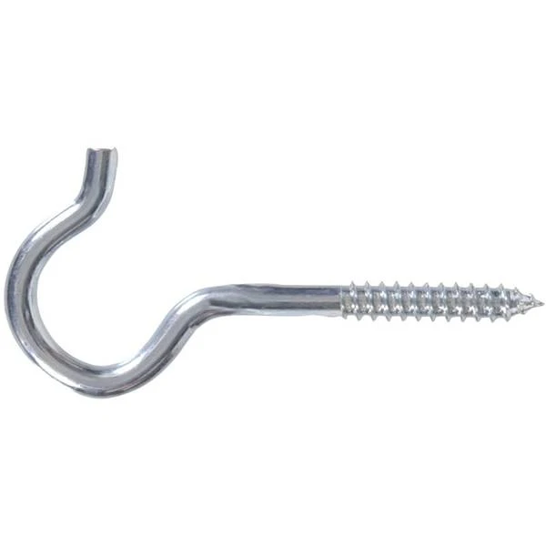 .192 X 3-3/8 Inch Round Ceiling Type Screw Hook, Zinc-plated Hillman