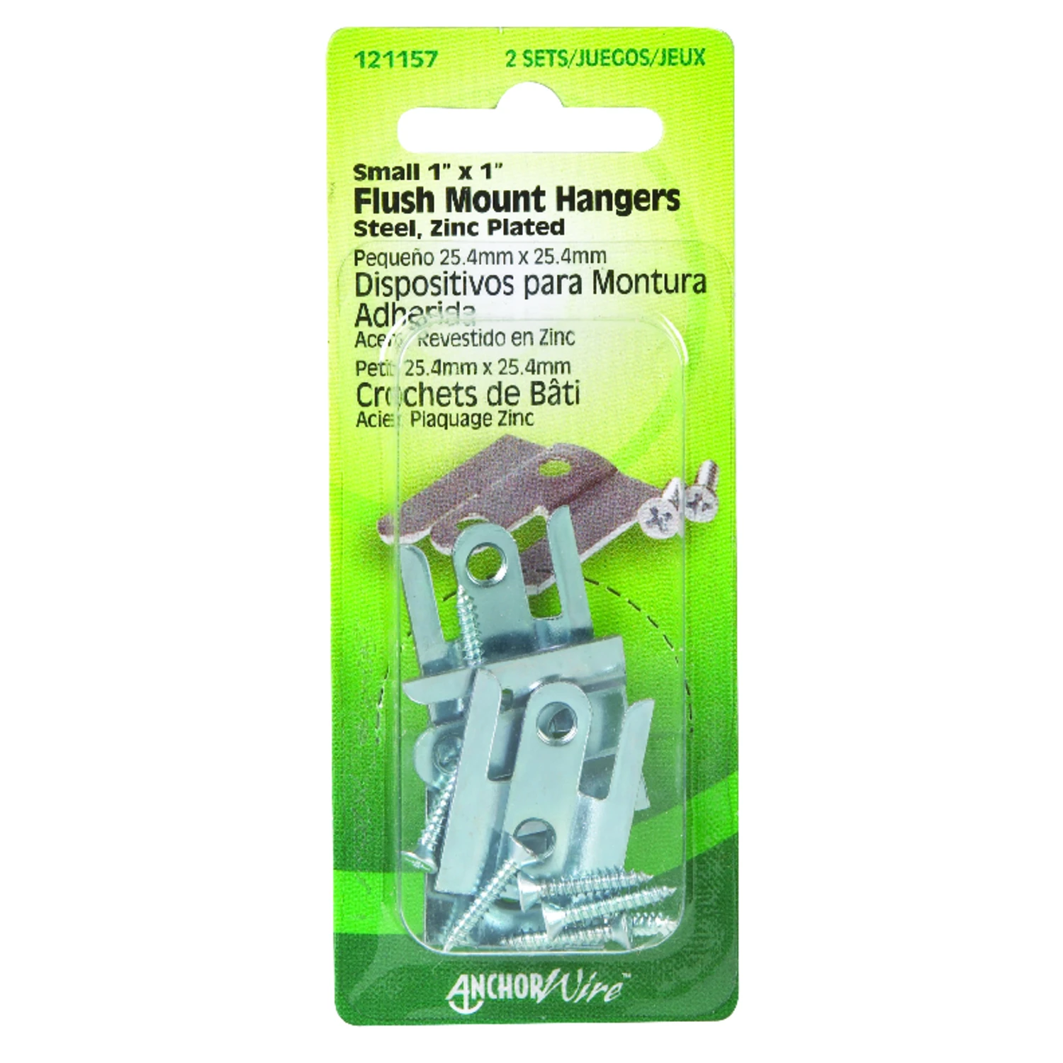 Picture Hanger, Flush Mount, 1 x 1-In., 2-Pk.