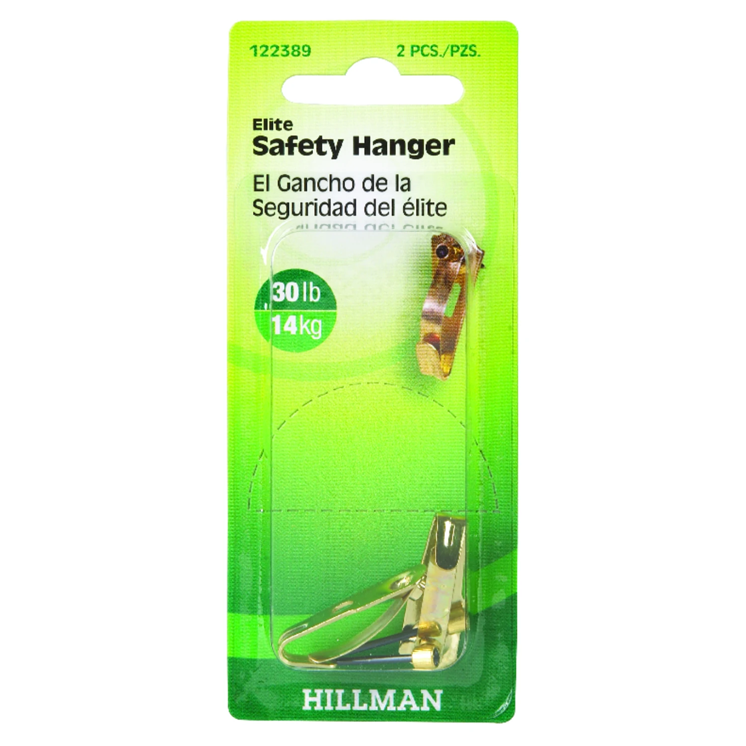HILLMAN Anchor Wire Brass-Plated Gold Safety Picture Hanger 30 lb 2 pk