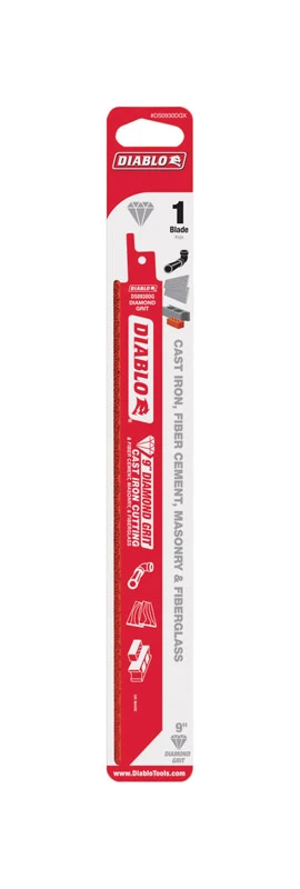 Nine Inch Diamond Grit Reciprocating Saw Blade for Durable Cutting