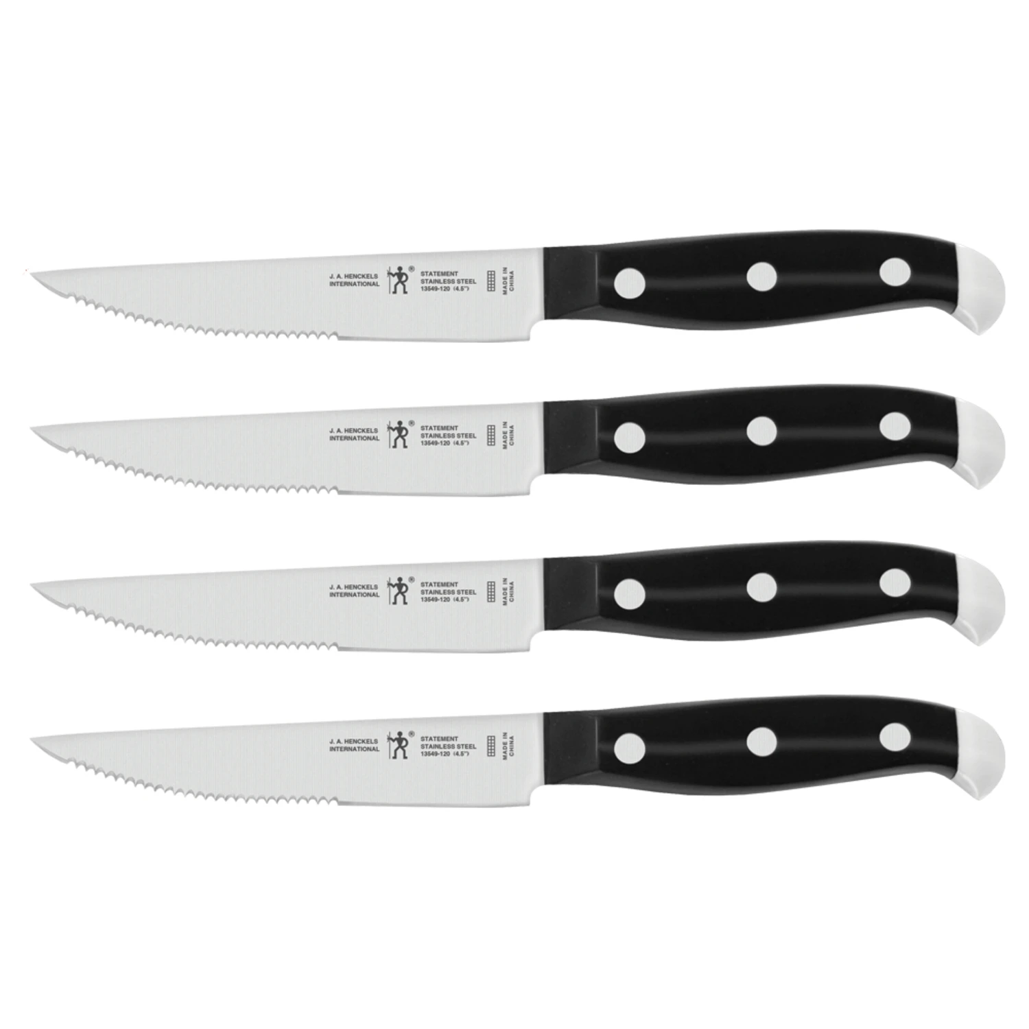 International Statement 4-1/2 Inch Steak Knife Set - 4 Piece Stainless Steel