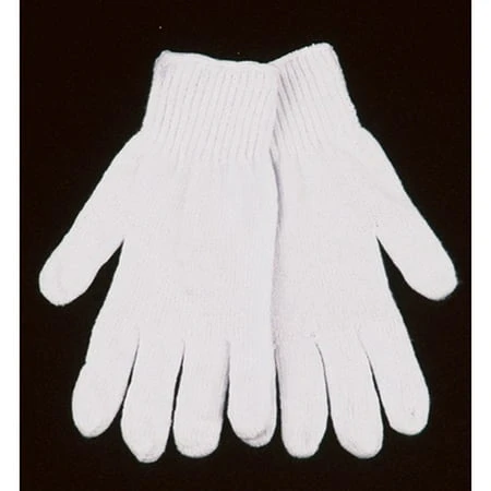 Heavyweight Work Gloves for Men Extra Large, Polyester and Cotton, White Color