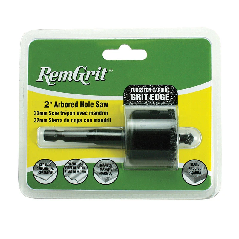 Remgrit 2 In. Carbide Grit Hole Saw With 1/4 In. Shank Diameter
