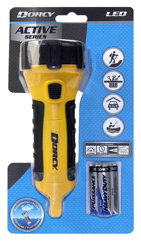 55 Lumen Black/yellow Led Flashlight With Carabineer Clip And Batteries