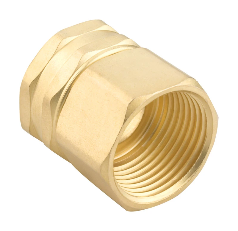 Brass Double Female Swivel Hose Connector, 3/4 Inch