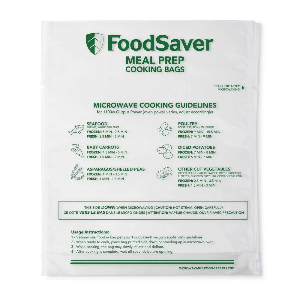 Quart Microwaveable Meal Prep Bags, 16-Pk.