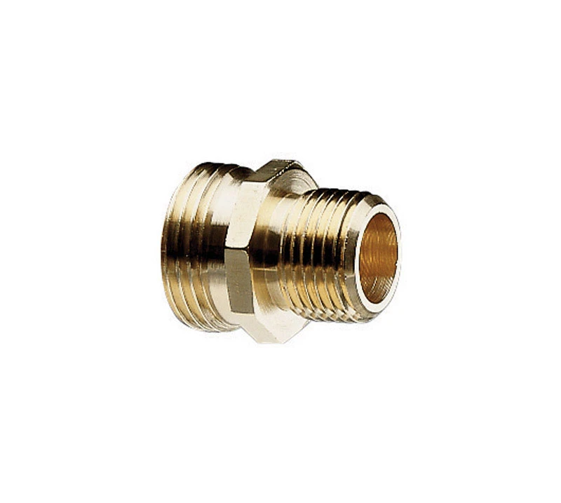1/2 & 3/4 In. Brass Threaded Double Male Hose Connector