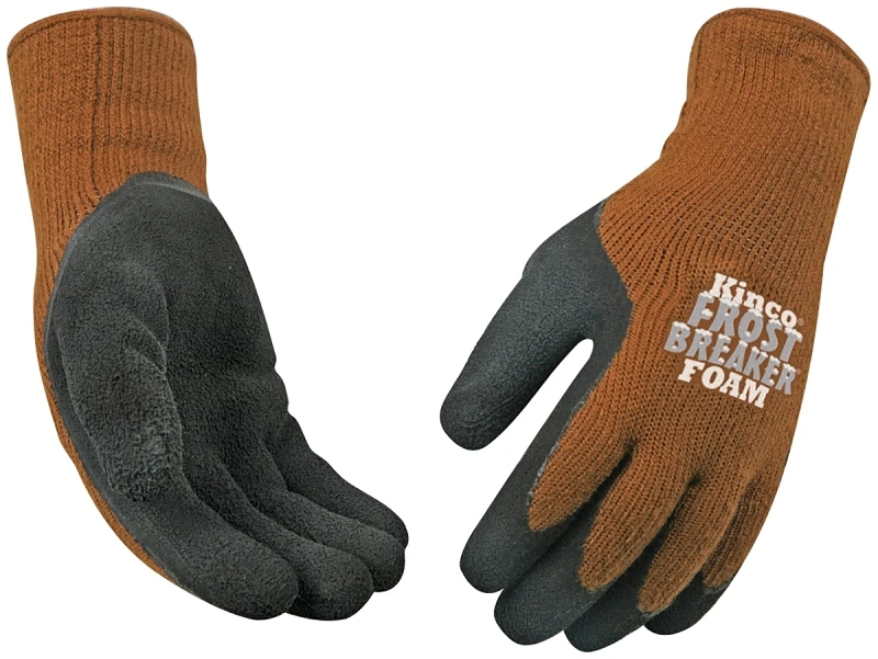Frost Breaker Men's Large Acrylic Knit Shell Winter Work Glove - Brown