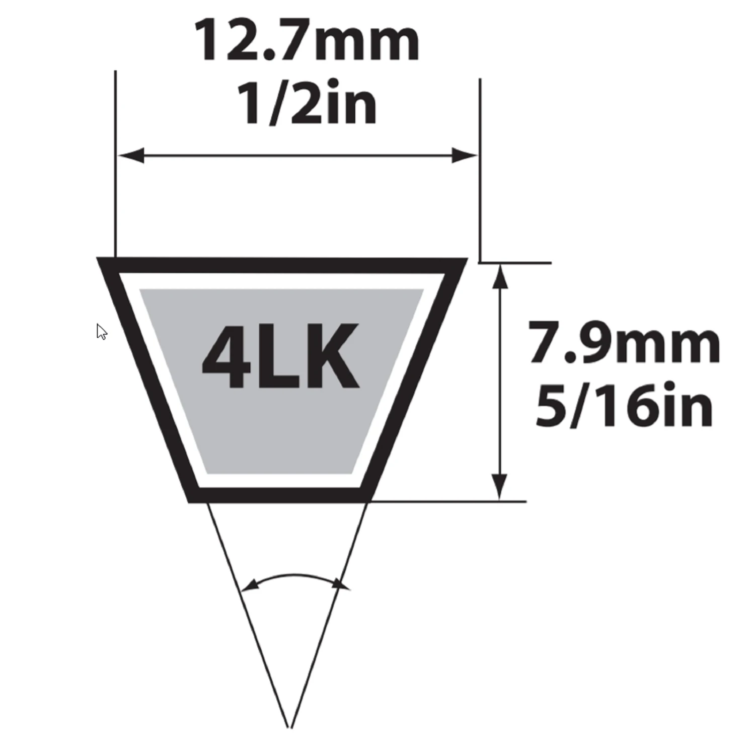 Super Kb 4lk860 V-belt 1/2 In. X 86 In. For Lawn Equipment
