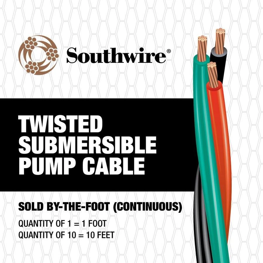 12/2 Submersible Pump Cable, 500 Feet, Pvc Jacketed With Ground