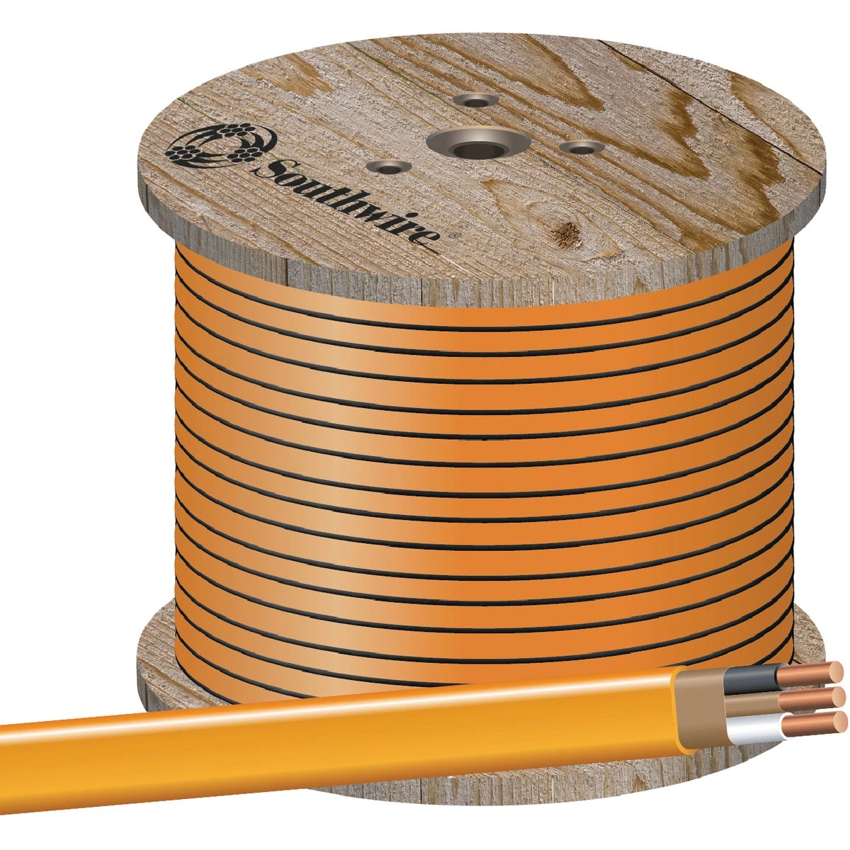 Non-Metallic Romex Sheathed Copper Cable With Ground, 10 Gauge 2 Conductor, 1000 Foot Reel