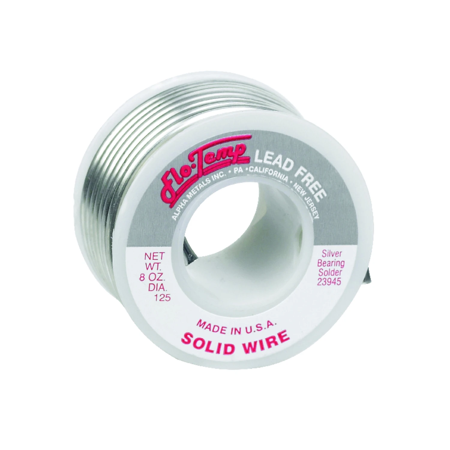 8 Oz Lead-free Solid Wire Solder 0.125 In. Diameter Silver-bearing Alloy