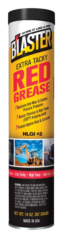 14 Oz. Extra Tacky Red Grease Cartridge - Nlgi Grade 2
