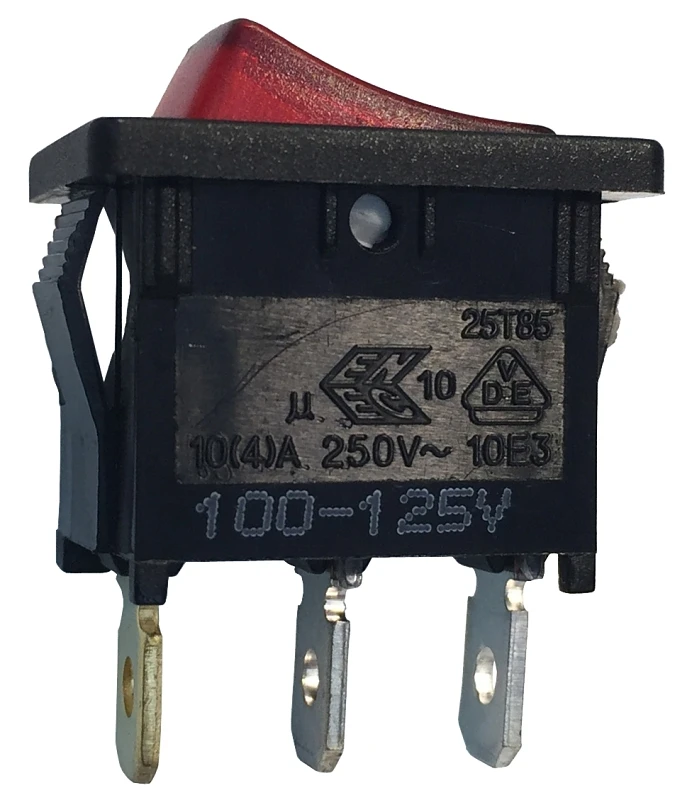 Illuminated Mini-Rocker Switch, Red