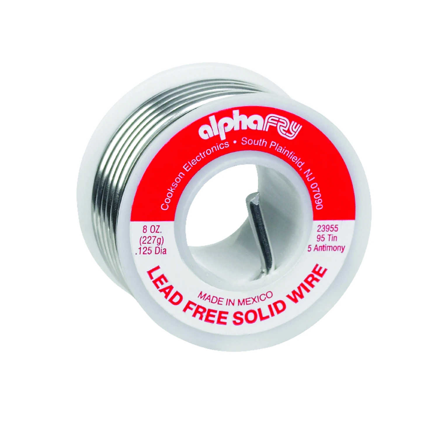 8 Oz Lead-free Solid Wire Solder 0.125 In. Diameter Tin/antimony 95/5
