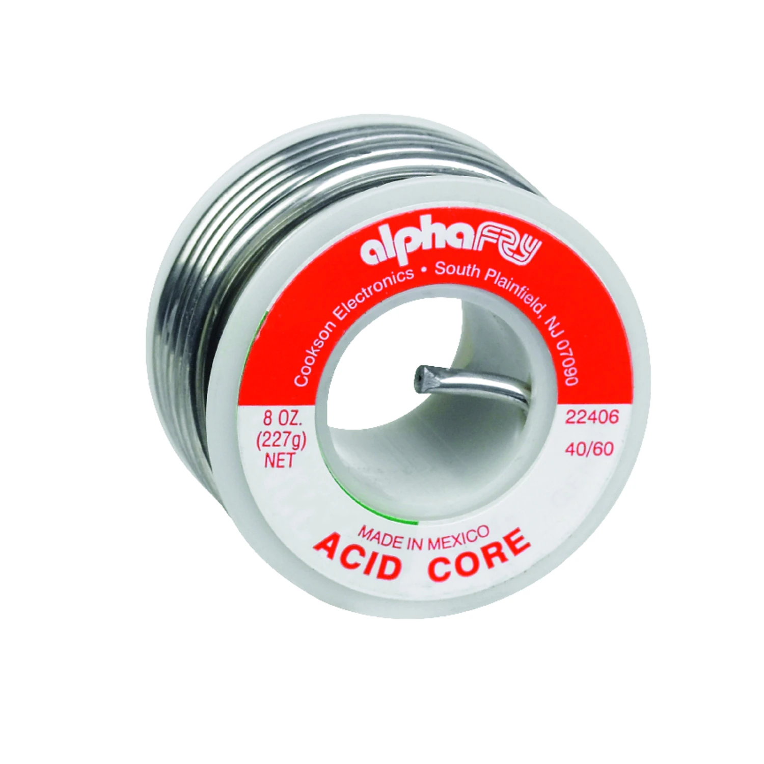8 Oz Acid Core Wire Solder 0.125 In. Diameter Tin/lead 40/60