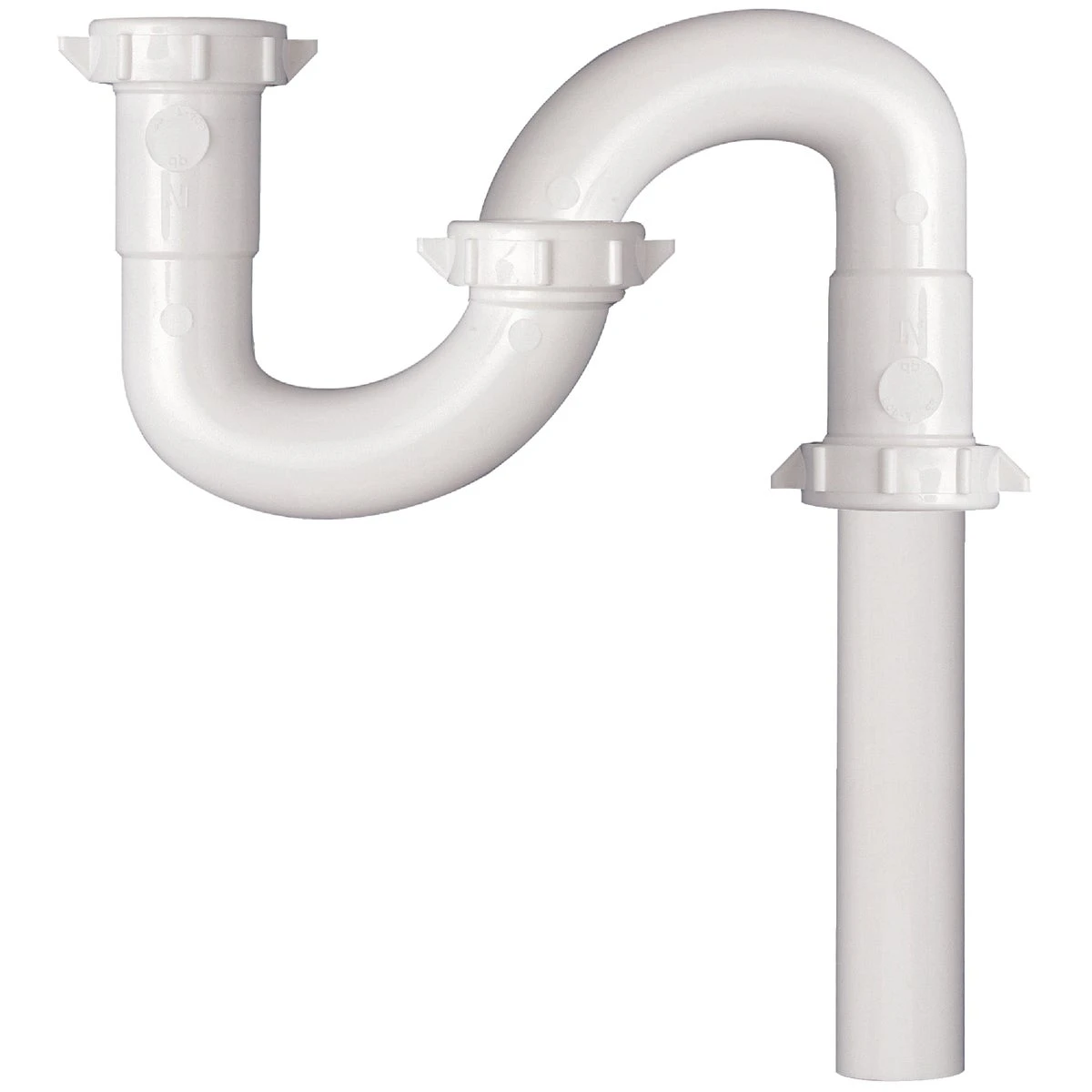 1-1/4 In. X 1-1/4 In. White Plastic S-trap For Bathroom Drains