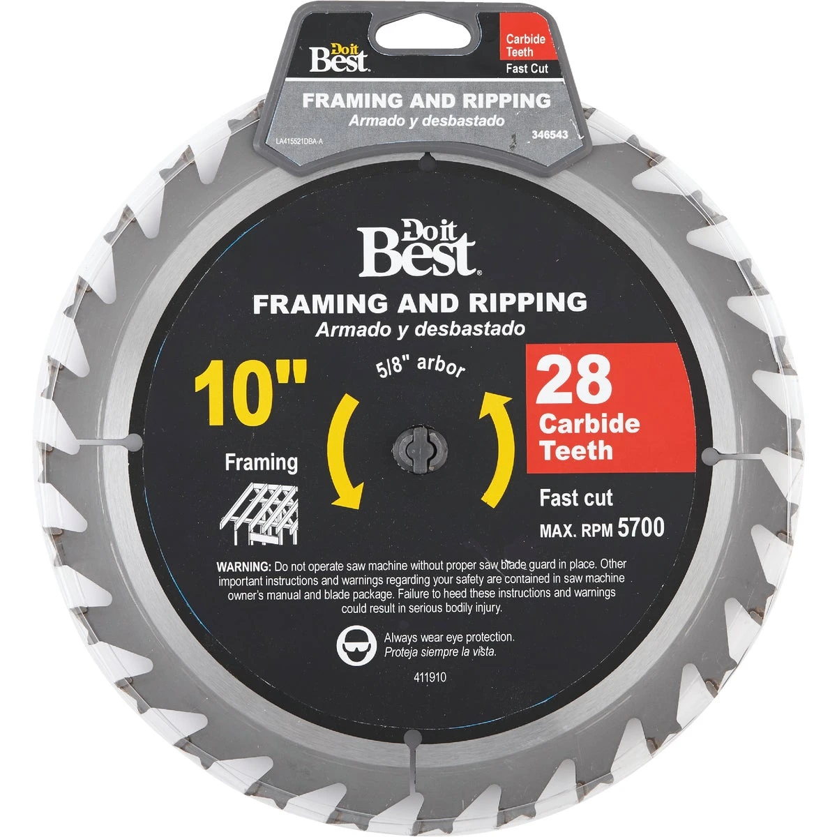 10 Inch 28-tooth Carbide Framing & Ripping Circular Saw Blade