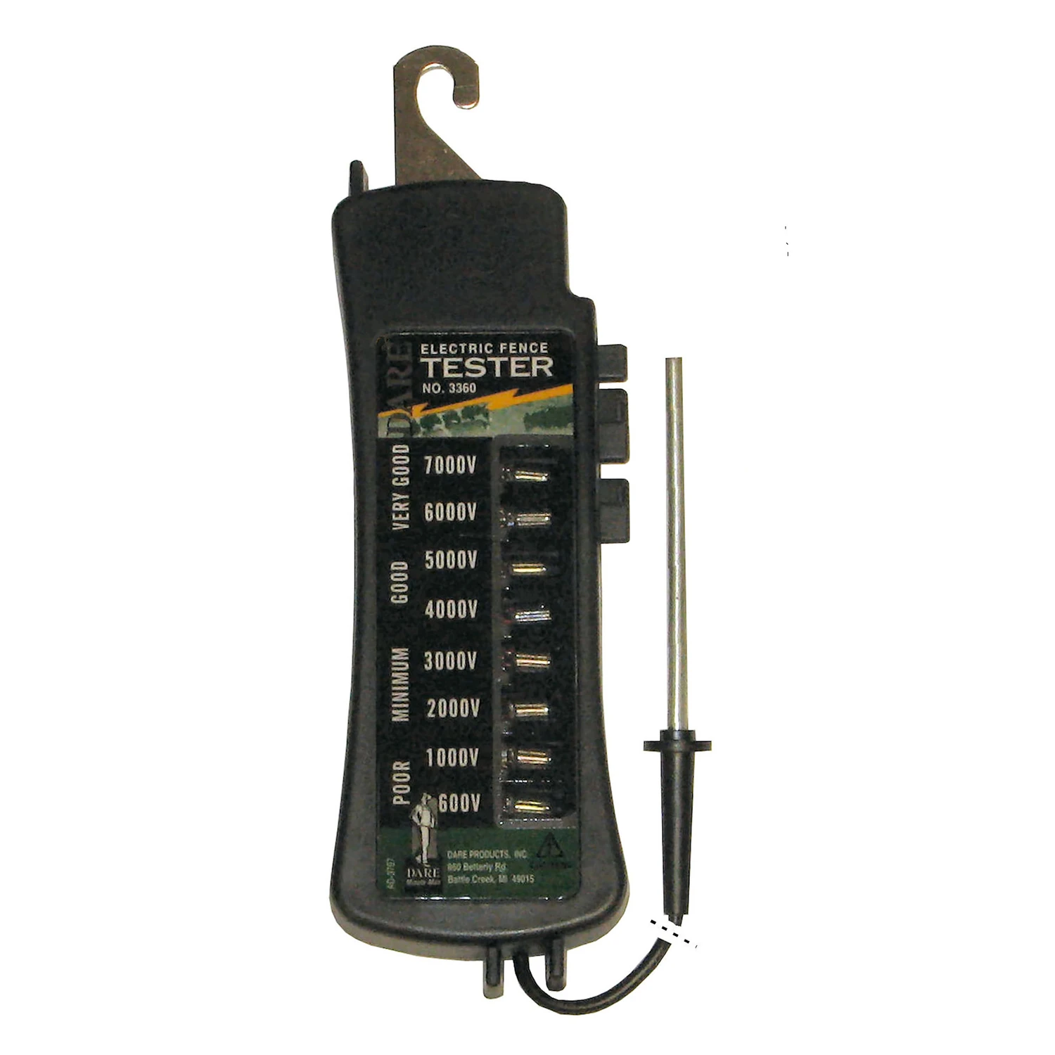 Dare Electric Fence Tester, 8-lamp, 6 In. W. X 10 In. H., Up To 7000 Volts