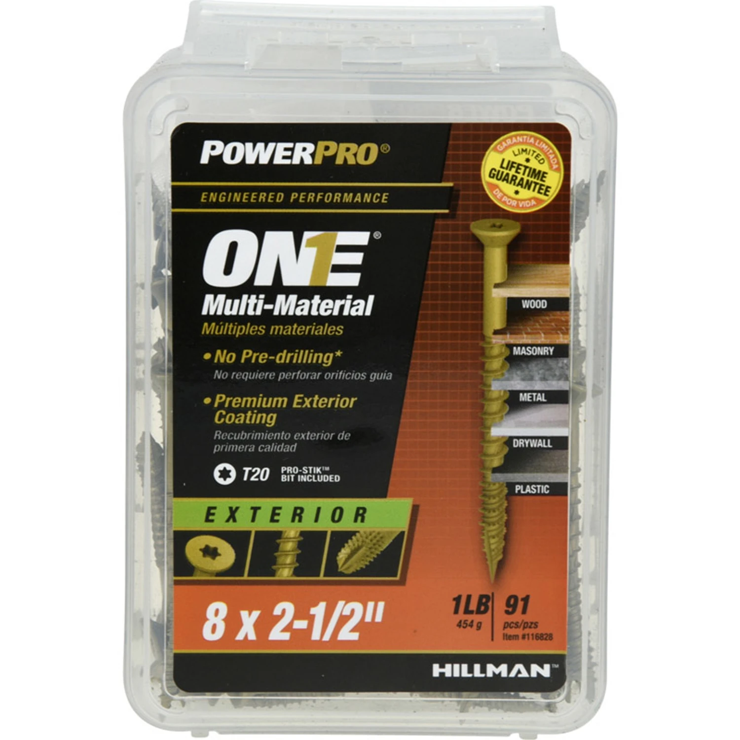 Power Pro One Exterior Screws, Flat Head, Bronze Epoxy Coated, #8 x 2.5-In., 91-Pk.