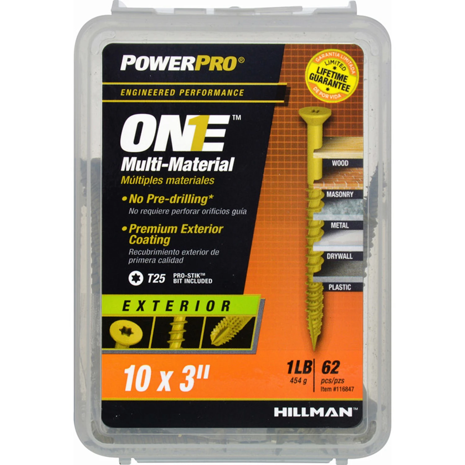 Power Pro One Exterior Screws, Flat Head, Bronze Epoxy Coated, #10 x 3-In., 64-Pk.