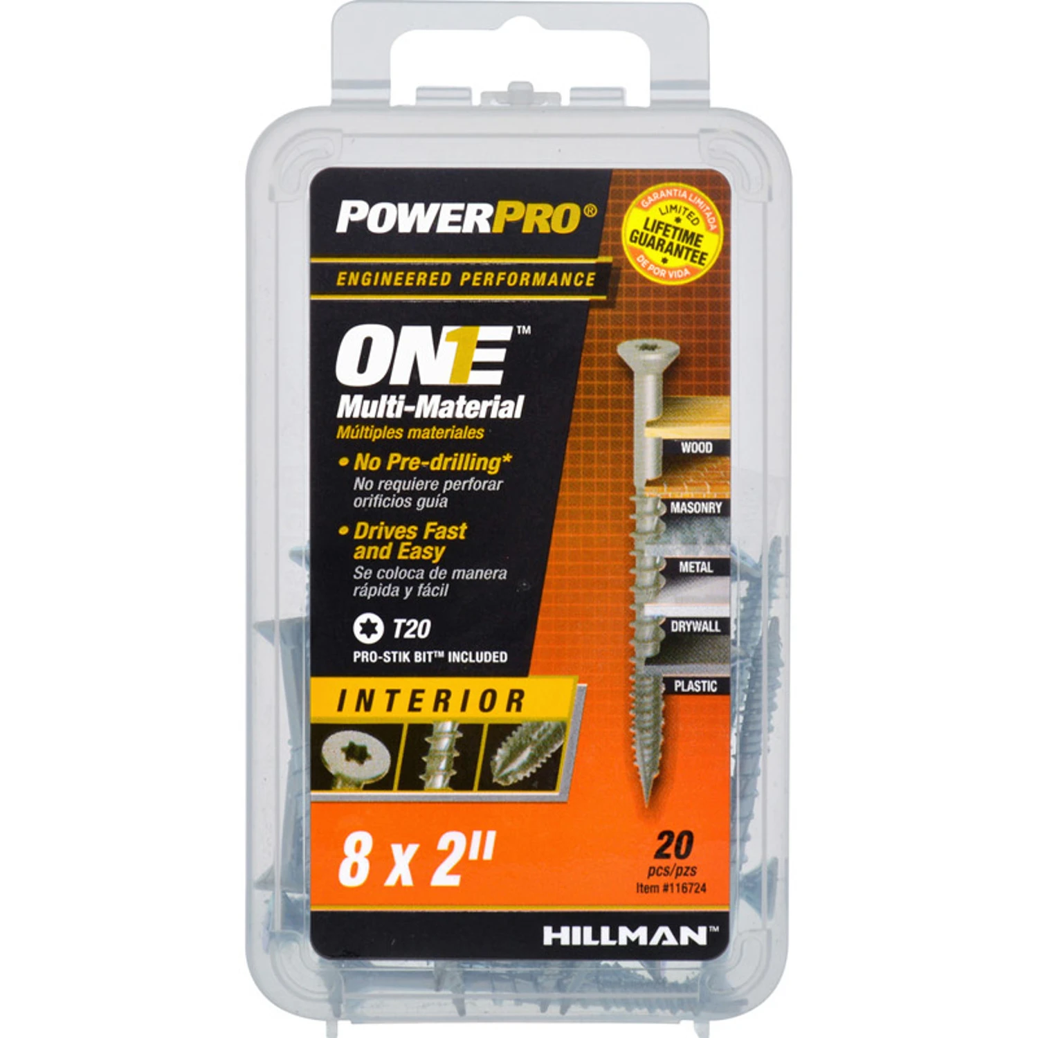 XL FH ONE SCREW 8X2 INT
