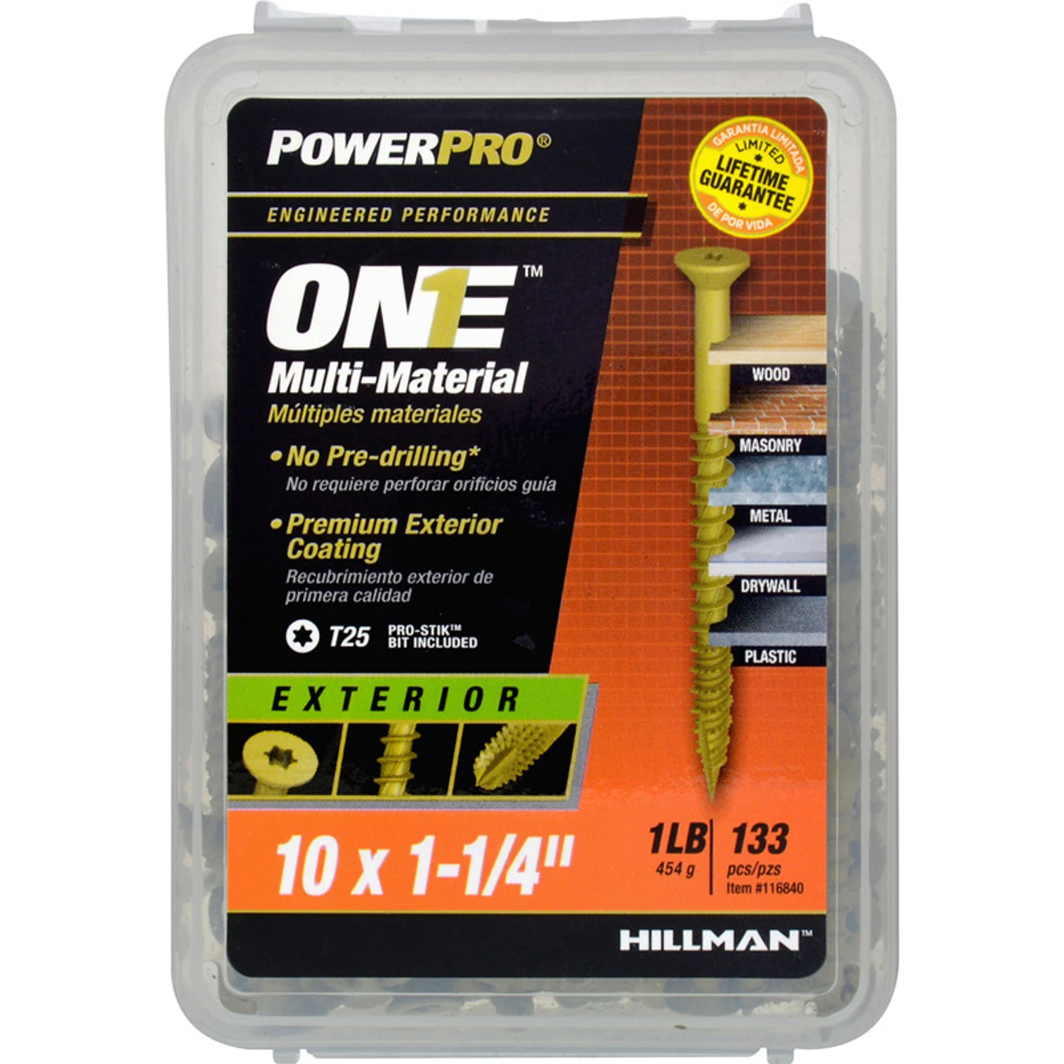 Power Pro One Exterior Screws, Flat Head, Bronze Epoxy Coated, #10 x 1/4-In., 145-Pk.